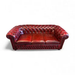 Outlet Pamono Chesterfield Sleeper Sofa in Leather