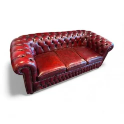 Outlet Pamono Chesterfield Sleeper Sofa in Leather