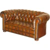 Pamono Chesterfield Two-Seater Sofa in Brown Leather, 1920s> Couches & Sofas