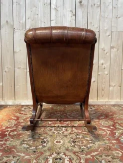 Outlet Pamono Chesterfileld Leather Rocking Chair