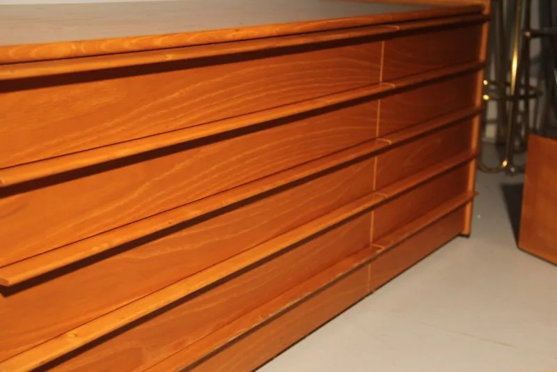 Pamono Chestnut Bedroom Set, 1960s, Set of 3> Beds & Bedroom Sets