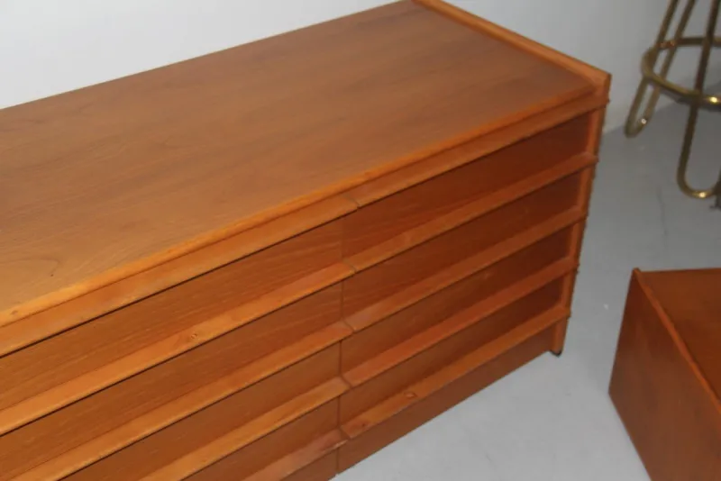 Pamono Chestnut Bedroom Set, 1960s, Set of 3> Beds & Bedroom Sets