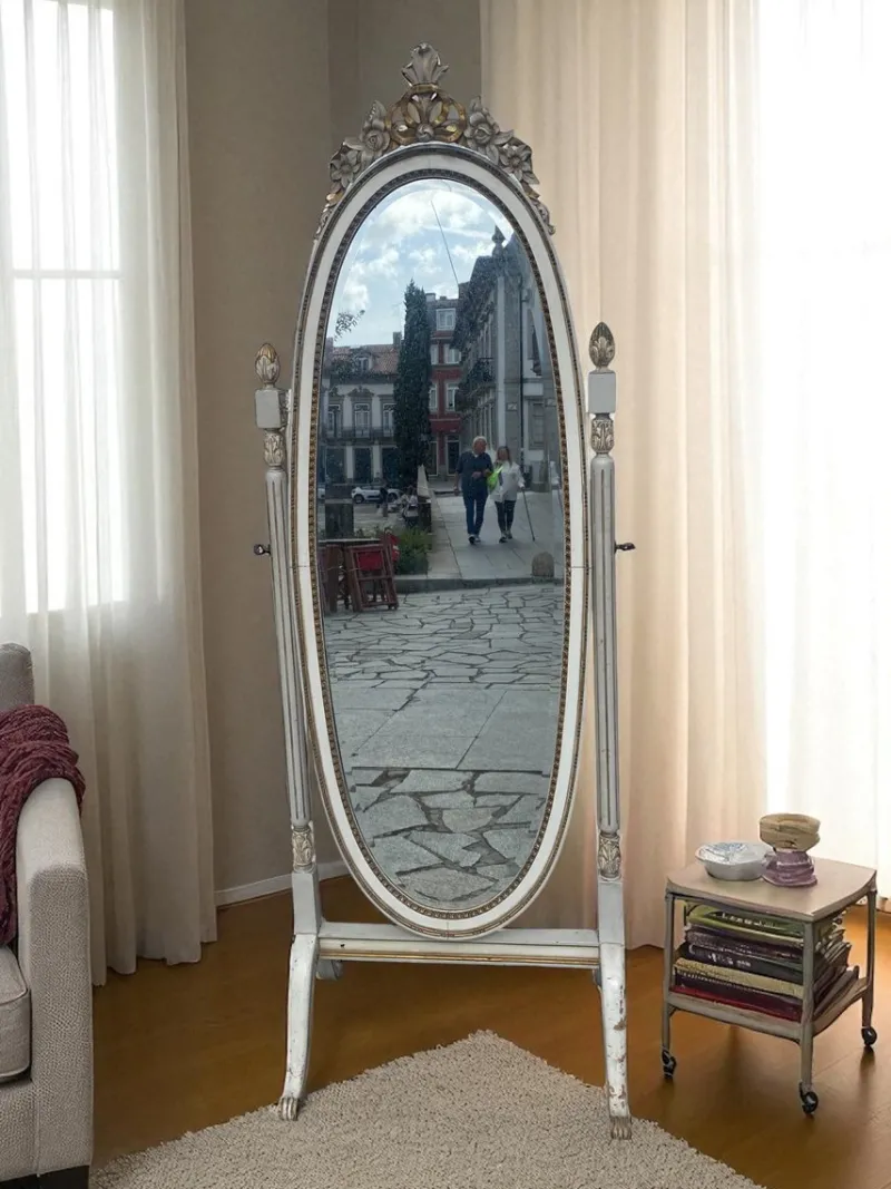 Pamono Chestnut Floor Mirror, 1950s