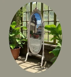 Pamono Chestnut Floor Mirror, 1950s