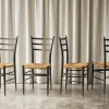Sale Pamono Chiavari Chairs in Ebonized Wood and Straw by Gio Ponti for Fratelli Spinetto, Italy, 1940s, Set of 4