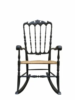 Sale Pamono Chiavari Wicker Rocking Chair by F.lli Podesta, 1950s