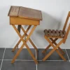 New Pamono Child Desk Set & Folding Chair, Set of 2