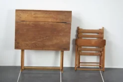 New Pamono Child Desk Set & Folding Chair, Set of 2