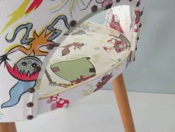 Pamono Children's Chair with Fairytale Skai Upholstery, 1950s><noscript><img width=