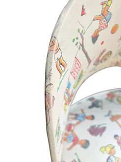 Hot Pamono Children's Chair with School Motif, Germany, 1950s