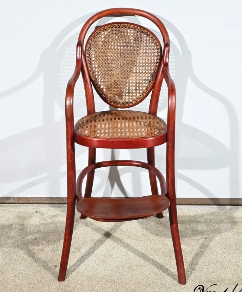 Pamono Children's High Chair in Beech by Michael Thonet for Thonet, 1890s> Children's Chairs