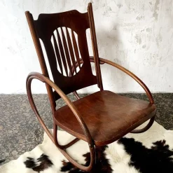 Pamono Children's Rocking Chair from Jacob & Josef Kohn, Austria, Early 1900s><noscript><img width=