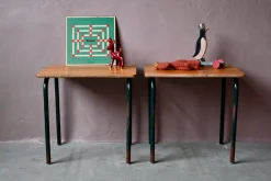 Hot Pamono Children's School Desks, France, 1950s, Set of 2