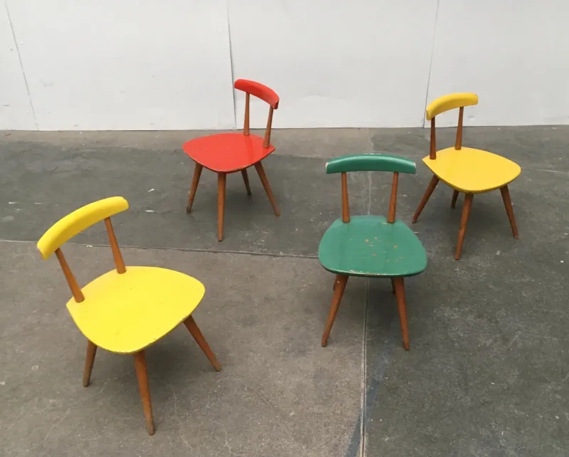 Pamono Children's Table & Chairs Set by Karla Drabsch for Kleid & Raum, 1950s, Set of 5