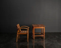 Online Pamono Childrens Table and Chair Set in Beech and Pine, 1960s, Set of 2