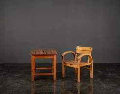 Online Pamono Childrens Table and Chair Set in Beech and Pine, 1960s, Set of 2