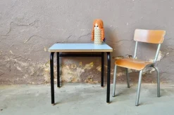 Pamono Child's Desk and Chair in Blue, Set of 2