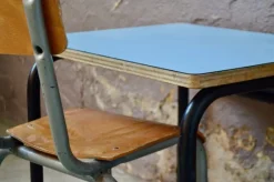 Pamono Child's Desk and Chair in Blue, Set of 2