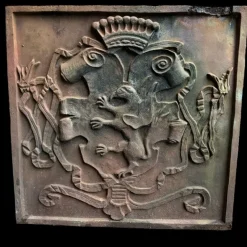 Pamono Chimney Fireback in Cast Iron, 1900s> Fireplaces And Mantels