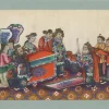 Online Pamono Chinese Artist, Figurative Scene, 1800s, Rice Paper Pith Painting