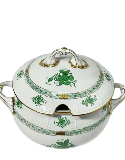 Pamono Chinese Bouquet Apponyi Green Porcelain Soup Tureen with Handles from Herend> Dinnerware Accessories