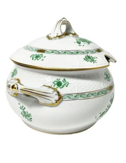 Pamono Chinese Bouquet Apponyi Green Porcelain Soup Tureen with Handles from Herend><noscript><img width=