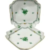 Pamono Chinese Bouquet Apponyi Green Porcelain Salad Dishes from Herend Hungary, Set of 2> Serving Dishes