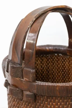Pamono Chinese Fisherman's Basket, Early 1900s> Trunks Crates & Baskets