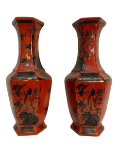 Discount Pamono Chinese Hexagonal Vases, 20th Century, Set of 2