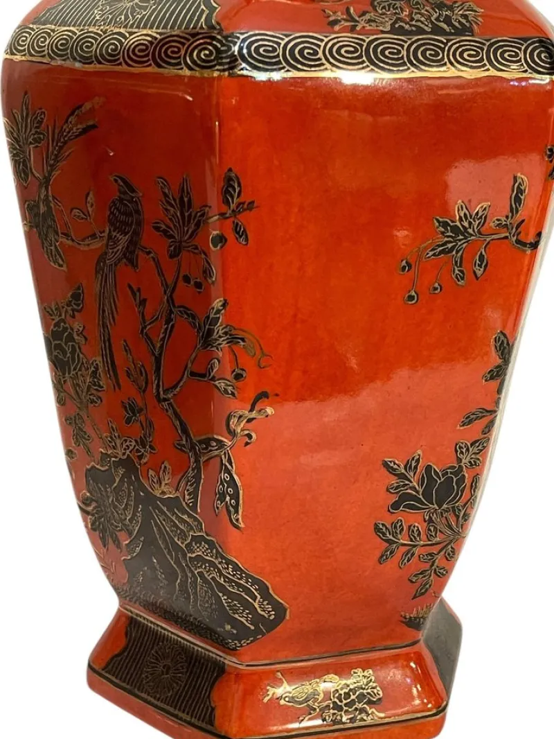Discount Pamono Chinese Hexagonal Vases, 20th Century, Set of 2