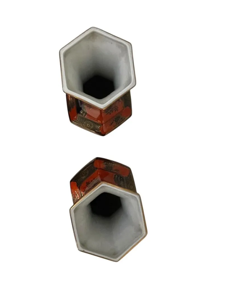 Discount Pamono Chinese Hexagonal Vases, 20th Century, Set of 2