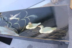 Pamono Chinese Lacquer Console Table with Duck and Plant Decorations, 1970><noscript><img width=