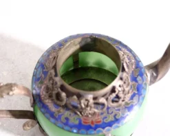 Clearance Pamono Chinese Republic Teapot in Jade and Tin