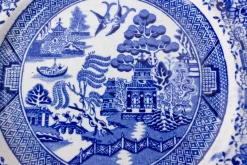 Pamono Chinese Style Faience Plates from Staffordshire, England, 19th Century, Set of 12><noscript><img width=