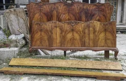 Pamono Chippendale Bed with Walnut Veneered Sides> Beds & Bedroom Sets