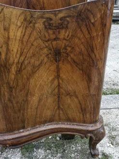 Pamono Chippendale Bed with Walnut Veneered Sides><noscript><img width=