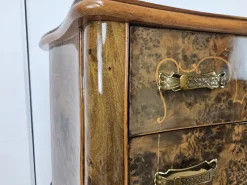 Pamono Chippendale Carved and Worked Chest of 6 Drawers with Central Mirrored Door, 1950s><noscript><img width=