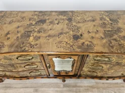 Pamono Chippendale Carved and Worked Chest of 6 Drawers with Central Mirrored Door, 1950s><noscript><img width=