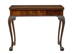 Pamono Chippendale Revival Carved Game Table, 1880s> Game Tables