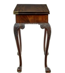 Pamono Chippendale Revival Carved Game Table, 1880s><noscript><img width=
