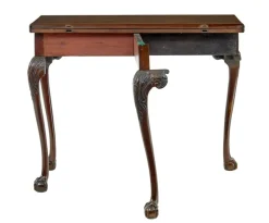 Pamono Chippendale Revival Carved Game Table, 1880s><noscript><img width=