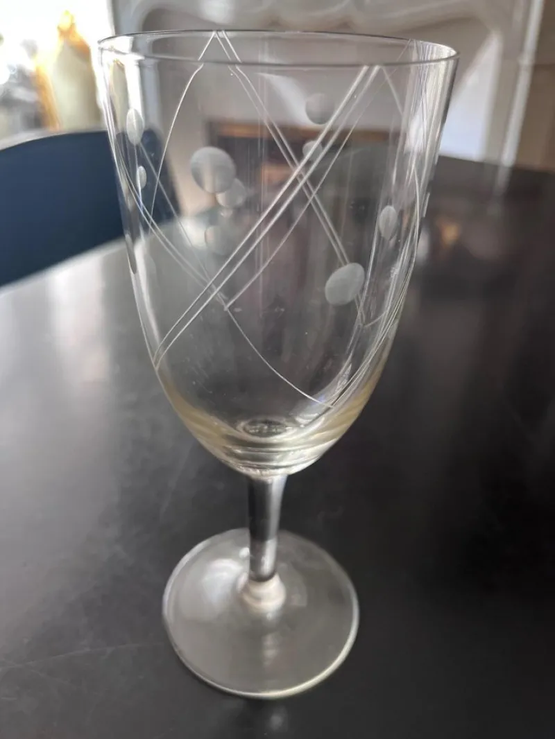 Pamono Chiseled Glasses, 1950s, Set of 20> Glassware
