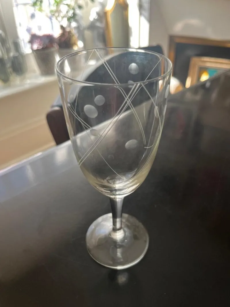 Pamono Chiseled Glasses, 1950s, Set of 20> Glassware