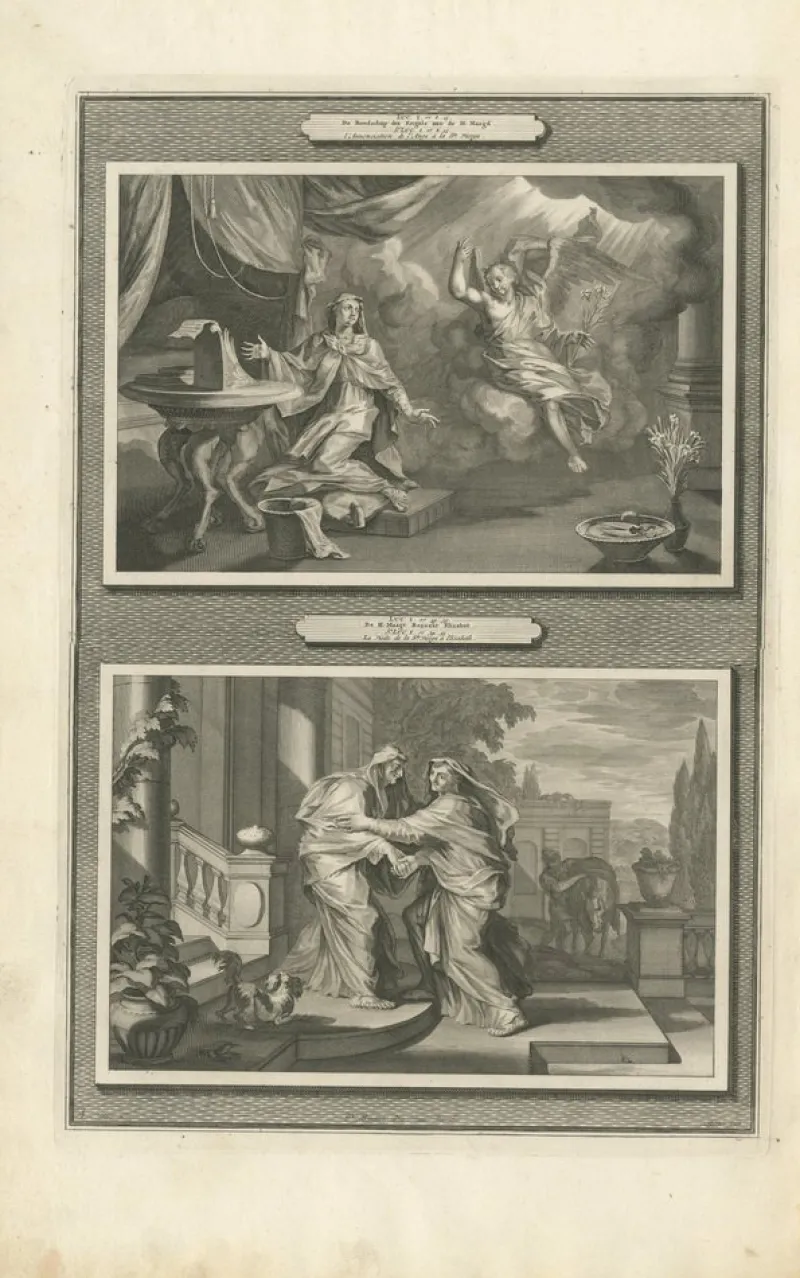 Pamono Christian Art Print Annunciation of Mary and Visitation, 1700, Paper> Prints & Multiples
