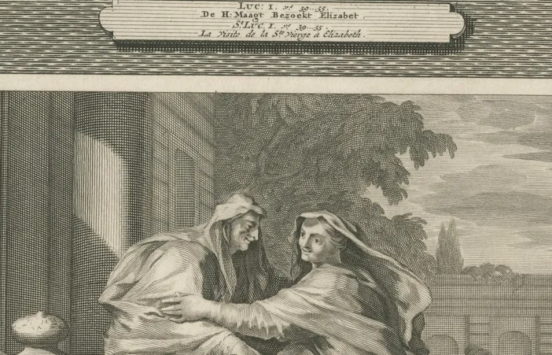 Pamono Christian Art Print Annunciation of Mary and Visitation, 1700, Paper> Prints & Multiples
