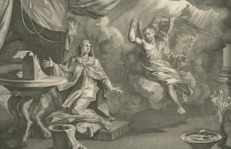 Pamono Christian Art Print Annunciation of Mary and Visitation, 1700, Paper> Prints & Multiples