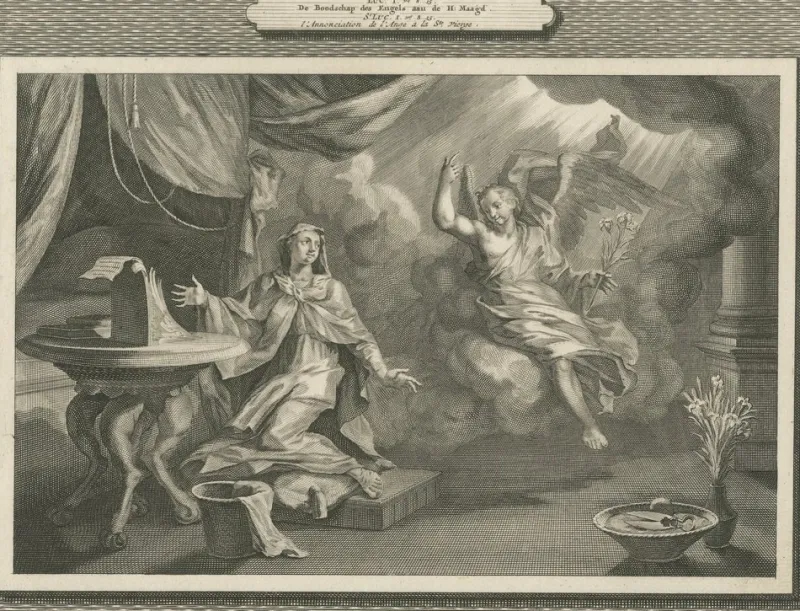 Pamono Christian Art Print Annunciation of Mary and Visitation, 1700, Paper> Prints & Multiples