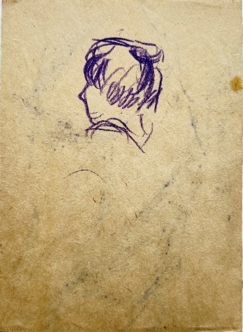 Pamono Christian Rohlfs, Berg mit Mond, Drawing, Certificate of Authenticity, Provenance: Paul Vogt, Essen> Work On Paper