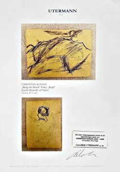 Pamono Christian Rohlfs, Berg mit Mond, Drawing, Certificate of Authenticity, Provenance: Paul Vogt, Essen><noscript><img width=