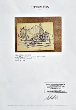 Discount Pamono Christian Rohlfs, Lago Maggiore, Drawing, Certificate of Authenticity